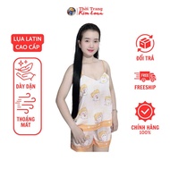 [VIP78] - Women's patterned two-piece set, made of high-quality Latin silk