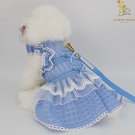 Glitter Pooch Harness ชุดรัดอก สายจูง เสื้อผ้า สุนัข หมา แมว สัตว์เลี้ยง พร้อม สายจูง รุ่น Twinkle I