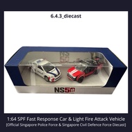[Local Stock] 1:64 SPF Fast Response Car & Light Fire Attack Vehicle Diecast [NS50] | SPF | SCDF | M
