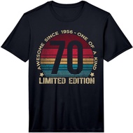 Men's cotton T-shirt 70 Year Old Gifts Vintage 1956 Limited Edition 70th Birthday Performance T-Shir