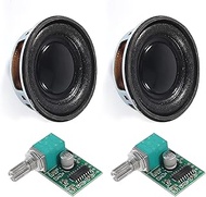 ALAMSCN 2PCS 1.5" 4Ohm 3W Full Range Audio Stereo Speaker Round Loudspeaker + 2PCS 3Wx2 DC 5V Class 