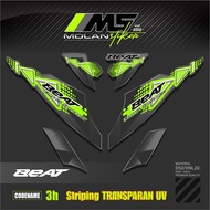 Decal Sticker Striping Variasi Transparan Uv Beat Karbu Motif Ori 2010/2011 Beat Carburator Transpar