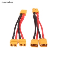 【JLB】 Male Female Cable Dual Extension Y Splitter 3-Way 14AWG Silicone Wire XT60 Parallel Battery Co