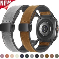 Leather silicone strap Compatible For Samsung Galaxy Watch Ultra 47mm Minimalist strap For Galaxy Ul