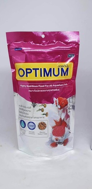 อาหารปลา CP Optimum 200 g. เม็ดกลาง อาหารปลาสวยงาม ปลาทอง หางนกยูง ปลาสอด ปลาคาร์ฟ