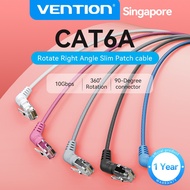 Vention Cat6A Ethernet Cable Patch UTP 10Gbps Network Performance Right Angle Slim LAN Cable for Lap