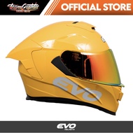 EVO GT PRO GLOSS YELLOW (REVO RED LENS) FULL FACE DUAL VISOR WITH FREE CLEAR LENS