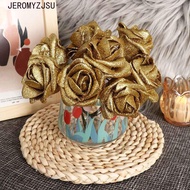 JEROMYZJSU Foam Roses 10pcs Blue Roses Bride Bouquet DIY Artificial Flowers