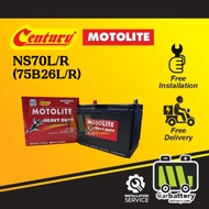 [Installation Provided] Century Motolite Heavy Duty NS70 NS70L NS70R 75D26L 75D26R Car Battery Bateri Kereta