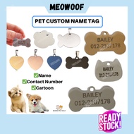 MEOWOOF Cat Name Tag Dog Tag Cat Tag Pet Name Tag Pet Tag Dog Name Tag Cat Collar Name Cat Custom Na