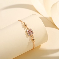 LANME JEWELRY Gelang Serut Titanium Korean Style Wanita Anti Karat Berlapis Emas Bracelet Perhiasan