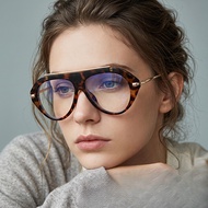 Leopard Aviator Glasses Luxury Decor Frame Slim Face for Women