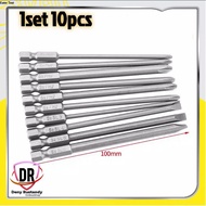 MATA 10Pcs 1/ 4 Inch 100mm Hex Steel Magnetic Screwdriver Bits Shank Slot PH1 PH2