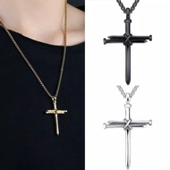Simple Cross Necklace Nail Cross Necklace Unisex