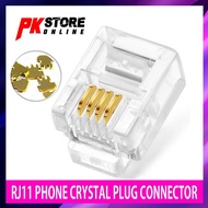 4 PIN RJ11 RJ-11 6P4C MODULAR TELEPHONR PHONE CRYSTAL PLUG CONNECTOR