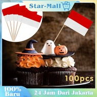 MERAH Contents 100 Small Flags Cake Decoration Toothpicks Indonesian Flags Red and White Flags