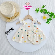 [Bé 7-16kg] Bộ Cánh Tiên Quần Chip Cho Bé Gái Vải Xô Muslin Cao Cấp Thoáng Mát Mềm Mịn Cho bé