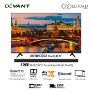 ㍿✿♧Devant 65-inch Smart 4K TV with FREE Wall Bracket and Soundbar - 65UHD202