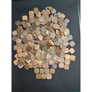 Mix -Syiling Petak Lama Malaya 1 Sen 1920–1945 Malaya Old Square 1 Cent Coin duitlama vintage george