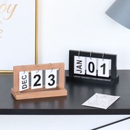 Timing Small Calendar Decoration Creative Wooden DIY Flip Desk Calendar Wooden Calendar Bedroom Desk