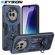 KEYSION เคสเกราะกันกระแทกสำหรับ Nothing 3A โทรศัพท์ซิลิโคนนิ่ม + PC ขาตั้งแหวนโลหะฝาหลังโทรศัพท์สำหร