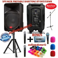 Speaker Protable Wireless Baretone Bt-3h1515bwr baretone 15bwr Origina