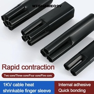 WISHAWEO2Y Heat Shrink Wrap Tube, 2/3/4/5/Core With Glue Insulation Sleeve,  Black Waterproof Cable 