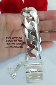 Original silver 925 Bangle for men w2.7cm L24cm