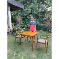 2-seat Minimalist Teak Table set+Table Size 80cm x 80cm