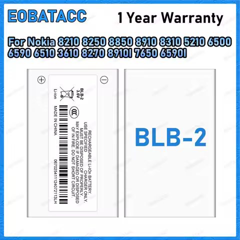 BLB-2 Battery Replacement for Nokia 8210 8250 8850 8910 8310 5210 6500 6590 6510 3610 8270 8910i 765