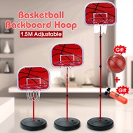 Height Adjustable Kids Mimi Basketball Hoop Rim Net Set Backboard Basket Ball 72-150cm Red Basketbal