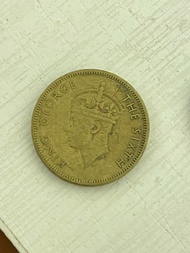 《香港一毫硬幣》英皇喬治六世  男人頭  1毫硬幣