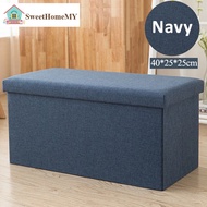 Ready Stock~ Foldable Ottoman Storage Stool Home Living Storage Bench 40x25x25CM