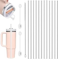 Replacement Straws Set, 31 cm Straws for Stanley Cup 40/30oz/20oz, Reusable Clear Straws with Cleani