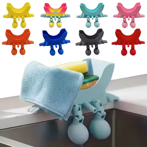 Smiling Sponge Holder 3D Printing Sponges Soap Holder Drying Rack for Scrub Daddy Kitchen Countertop