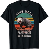 Vintage Live Ugly Fake Your Death Opossum Funny T-Shirt
