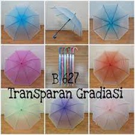 [Fi'iyasshop] Gradient Transparent Umbrella 627 Transparent Umbrella Payung Transparent Payung Lipat