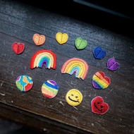 【彩虹】【迷你燙貼/胸章 | 彩虹 】 彩虹 笑臉 地球