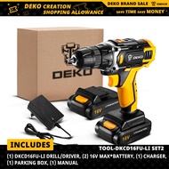 DEKO New Arrival Loner 16V SET2 Cordless Drill Electric Screwdriver with two batteries