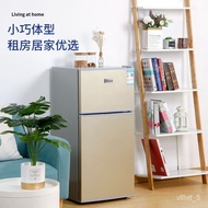 cut price mini fridge🉐QM Yangzijiamei Double Door Mini Refrigerator Small Household Mini Freeze Storage Refrigerator Ene