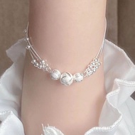 S925 Sterling Silver Sansheng III Bracelet Female Niche Design Multi-Layer Transfer Beads Fashionabl