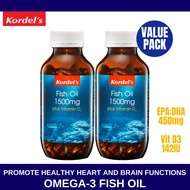 (Exp 1/26) Kordels Fish Oil 1500mg + Vitamin D3 2x120 softgels for heart and brain health