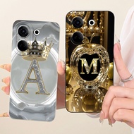 For Tecno Camon 20 Case CK6 CK6n Luxury Initial Letters Soft Silicone Protective Cover For Tecno Cam