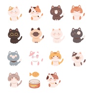 45 PCS Cute Animal Cat Families PVC Boxed Stickers Student DIY Stationery Decoration Stickers Suitable for Photo Albums Diaries CupsMobile Phones Laptops Luggage Scrapbooks