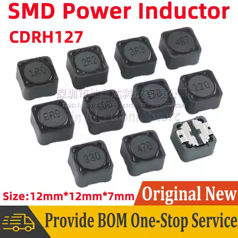 10pcs CDRH127 Shield Power Inductor SMT SMD Mode Inductance 1uh 1.5uh 2.2uh 4.7uh 10uh 15uh 33uh 150