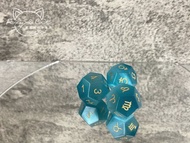 【淺藍貓眼石。占星骰子】 消磁石、收納袋、自學電子檔、收納盒