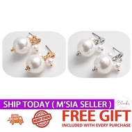 [Blink] Simple Temperament Heart Earrings Pattern & Pearls 2.3cm - ER332