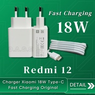 Original Xiaomi Redmi 12 Charger, 18W Fast Charging Charger