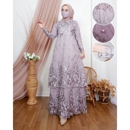 MALAYSIA GAMIS BRUKAT TILLE BERTINGKAT / DRESS KONDANGAN / GAMIS TILLE FULL BRUKAT / GAMIS BUSUI /
