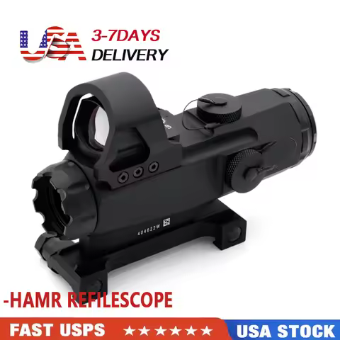 HAMR Scope 4x24 mm 4x Rifle Scope with 1x Red Dot Sight For Hunting Tactical Airsoft
